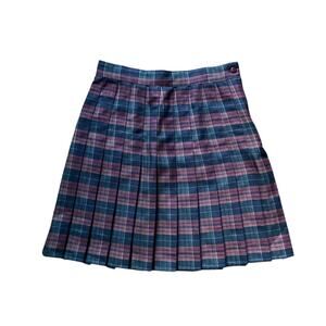 35th & 10th Dark Multicolor Plaid Pleated Skirt: 90s, Y2K